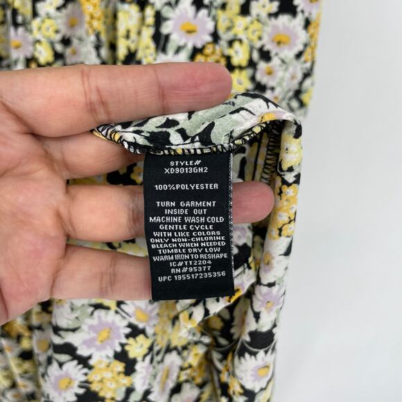 Social Standard By Sanctuary Tie Shoulder Floral Midi Dress Size Large - Picture 7 of 8